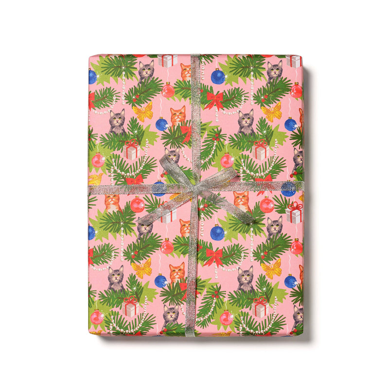 Red Cap Cards - Meowy Christmas Holiday Wrapping Paper