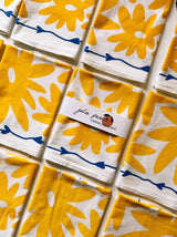 Julie Peach - Floral Splat on White Tea Towel - 100% Cotton