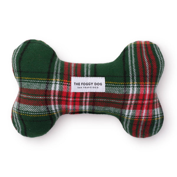 The Foggy Dog - Holly Jolly Plaid Flannel Holiday Dog Squeaky Toy