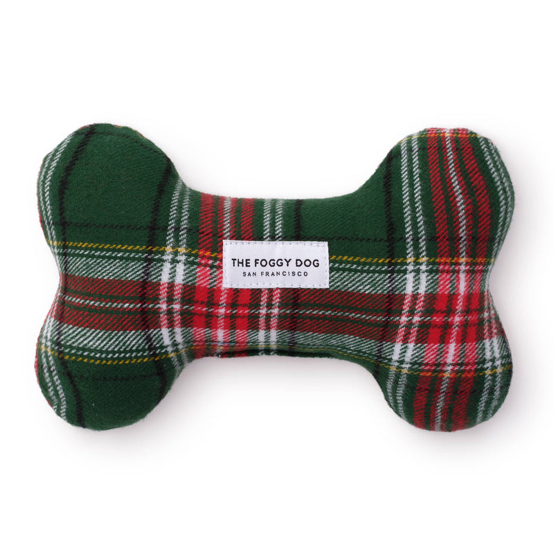 The Foggy Dog - Holly Jolly Plaid Flannel Holiday Dog Squeaky Toy