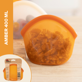 Food Huggers - Reusable Silicone Storage Bag – Amber (400ml)