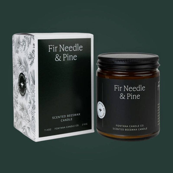 Fontana Candle Co. - Fir & Pine Essential Oil Beeswax Jar Candle: Non-Toxic