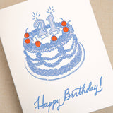 Kindred Letterpress - 21st Birthday Cake Card | Letterpress Birthday Card