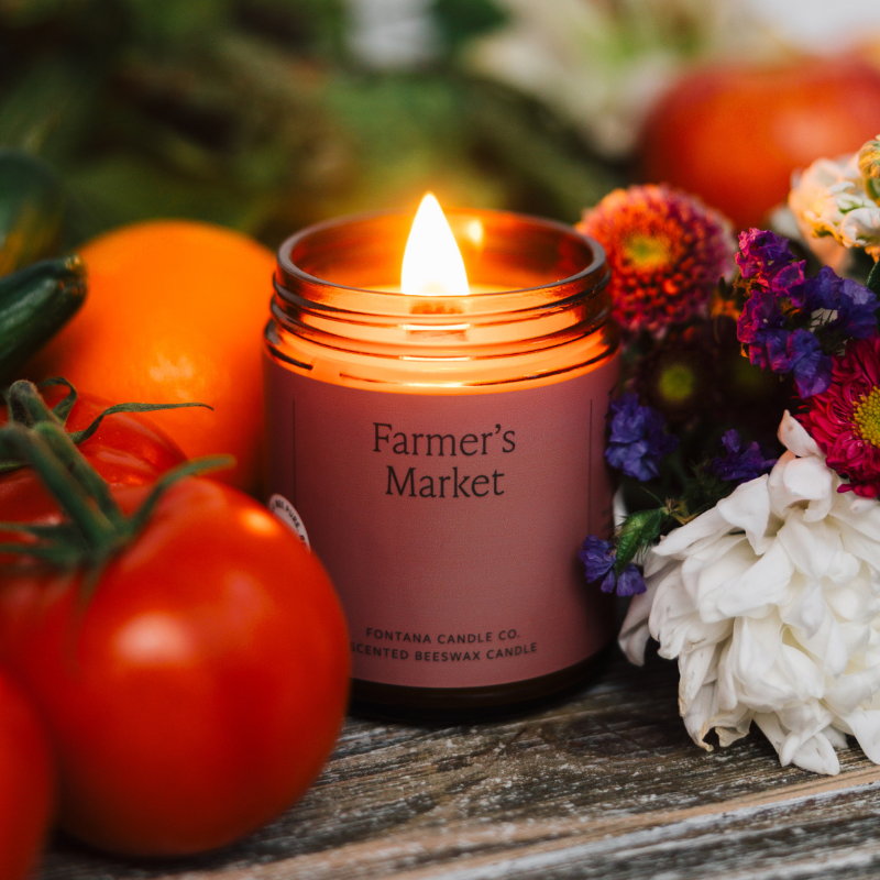 Fontana Candle Co. - Farmer's Market Essential Oil Beeswax Jar Candle: Non-Toxic