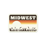 Wild Child Brand - Midwest Sunset Sticker | Retro Wheat Field Silhouette Decal