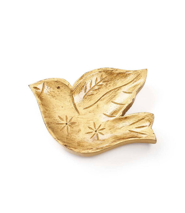 Matr Boomie Fair Trade - Chamak Bird Jewelry Tray - Metallic Painted Wood