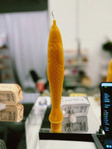 Tinned Candle - FISH STICKS - Fancy Beeswax Fish Shaped Taper Candles
