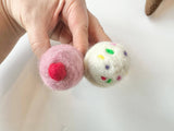 Wool Jamboree - Wool Felted Ice Cream Cone Cat Toy