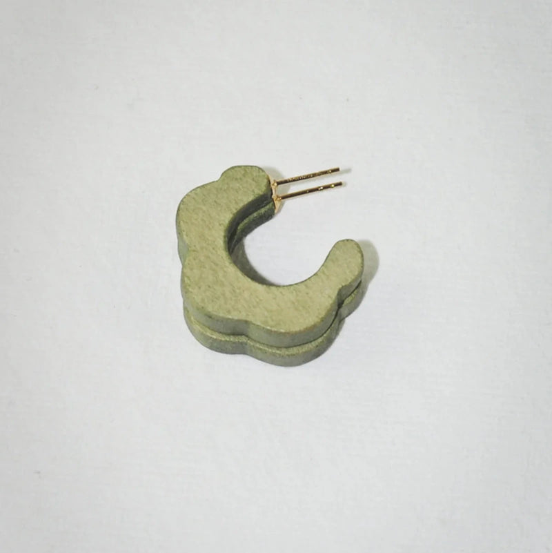 Abalone Mini Hoop Shaped Earrings - BINKY AND LULU