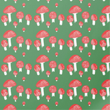 Red Cap Cards - Festive Mushrooms Holiday Wrapping Paper