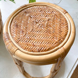 Vintage 1970s Rattan & Wicker Plant Stand