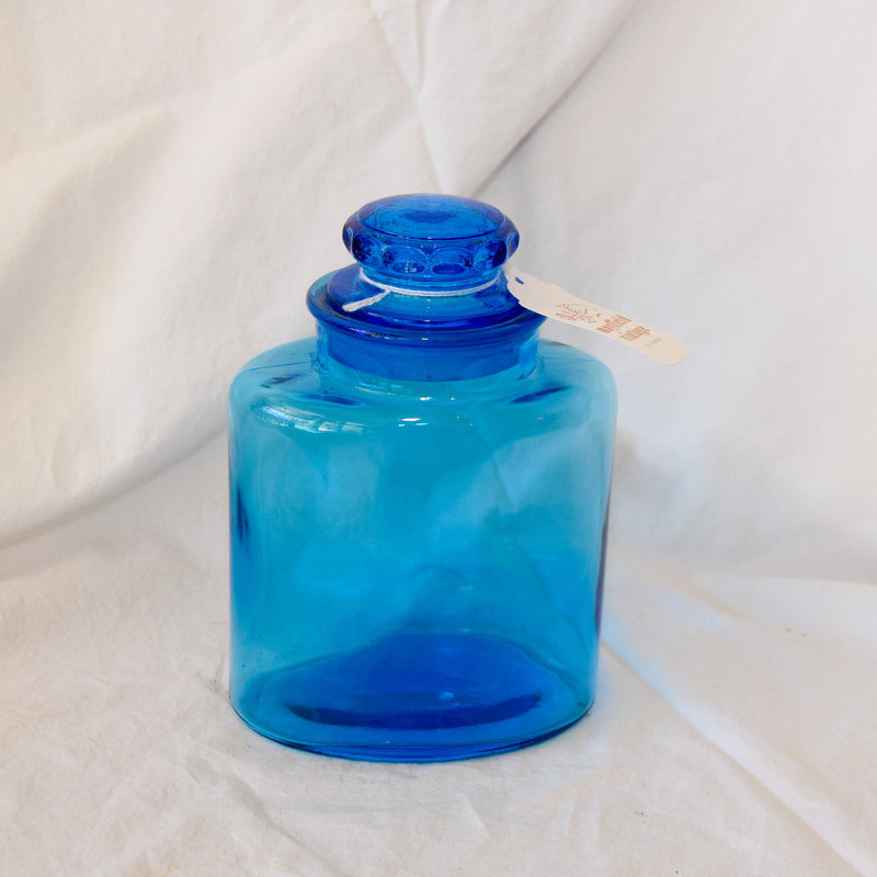 Vintage Blue Glass Container