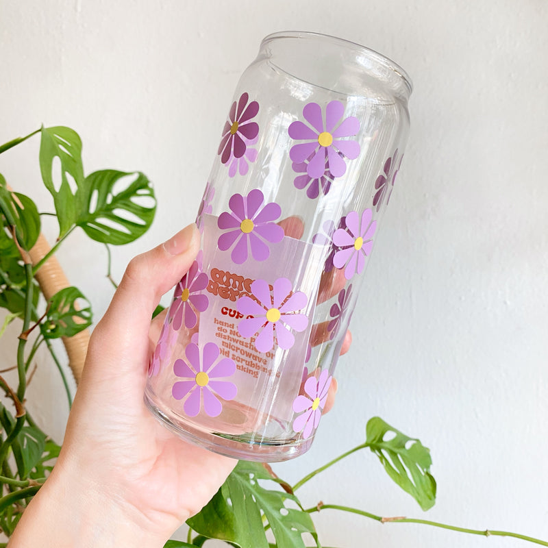 20oz Glass Cup with Vinyl Design