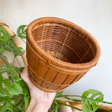Small Vintage Wicker Planter Basket
