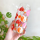 16oz Glass Cup with Vinyl Design