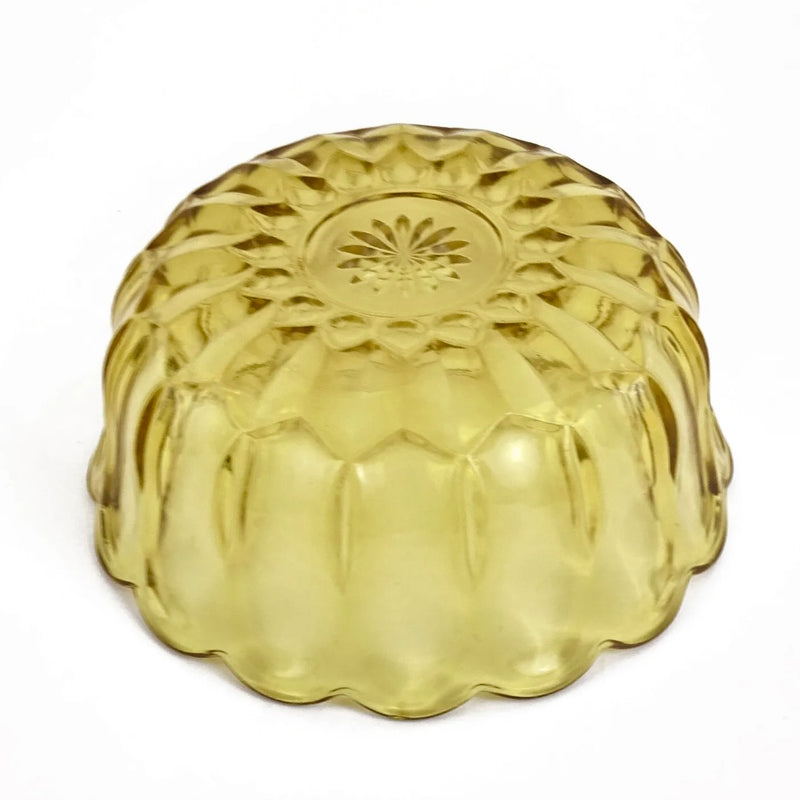 Large Vintage Amber Glass Flower Bowl