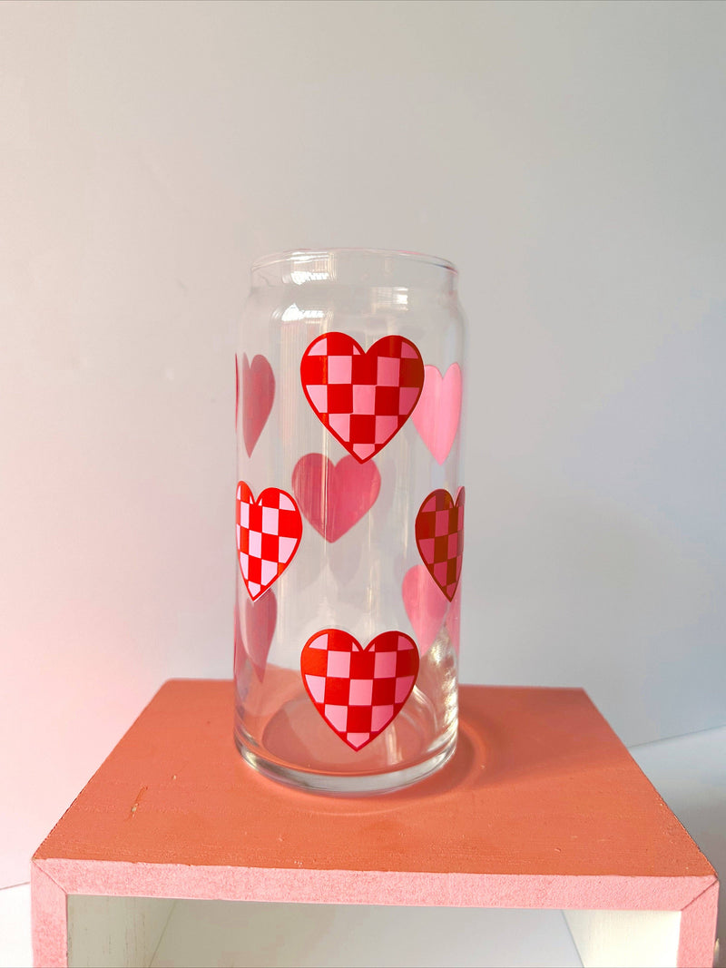 20oz Glass Cup with Vinyl Design