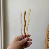 KuriArt Designs - Wavy Reusable Glass Straws