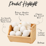 Bamboo Switch - Bulk New Zealand Wool Dryer Balls | White | Earth Day Best