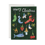Red Cap Cards -  Merry Christmas Curious Trimmings greeting card