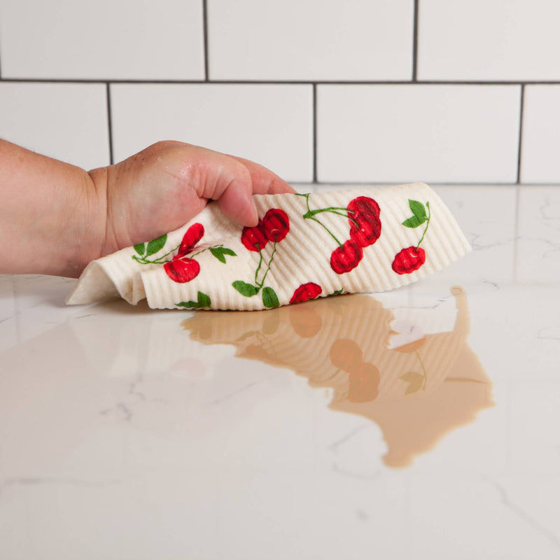 Ecologie - Cherries Swedish Dishcloth