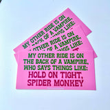 The Silver Spider - Other ride is on back of a Vampire Bumper Sticker