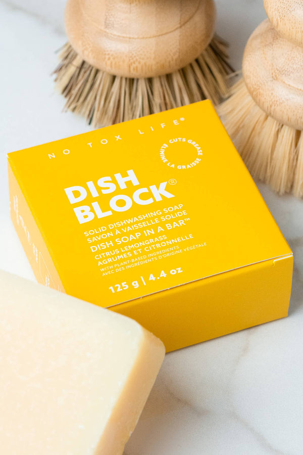 No Tox Life - DISH BLOCK® solid dish soap bar - Citrus Lemongrass - No Tox Life