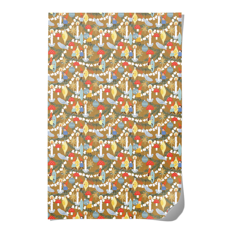 Red Cap Cards - Christmas Elves Holiday Wrapping Paper