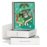 Red Cap Cards - Meowy Christmas holiday greeting card