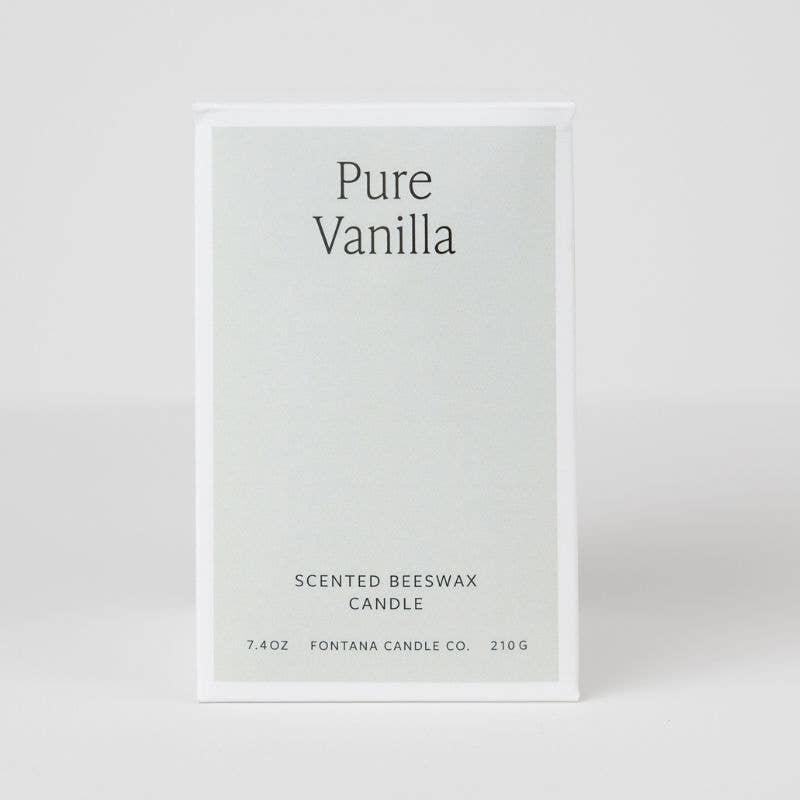 Fontana Candle Co. - Pure Vanilla Essential Oil Beeswax Jar Candle: Non-Toxic
