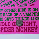 The Silver Spider - Other ride is on back of a Vampire Bumper Sticker