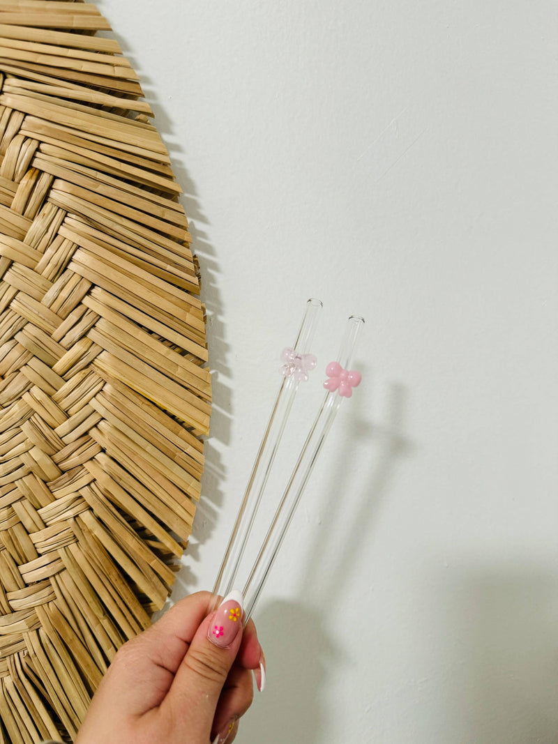 KuriArt Designs - Coquette Bow Glass Straw