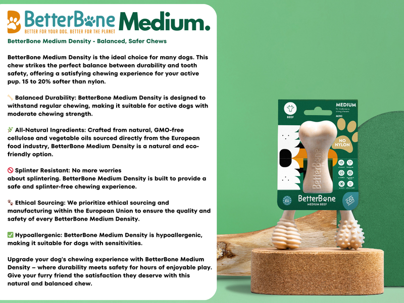 BetterBone Medium All-Natural Sustainable Chew Toy - For Small Dogs