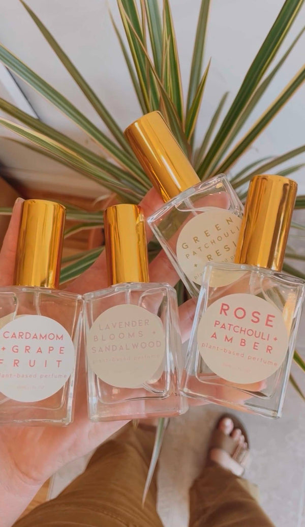 Plant-Based Perfume: 1oz/30mL Spritz Bottle / Rose Patchouli + Amber
