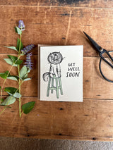 Ratbee Press - Get Well Soon Cat letterpress card