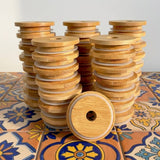 Bamboo Switch - Bamboo Mason Jar Lide | Wide with Straw Hole