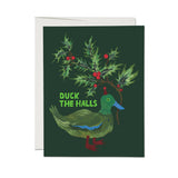 Red Cap Cards - Duck the Halls greeting card