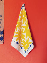 Julie Peach - Floral Splat on White Tea Towel - 100% Cotton