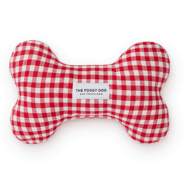 The Foggy Dog - Red Gingham Dog Squeaky Toy