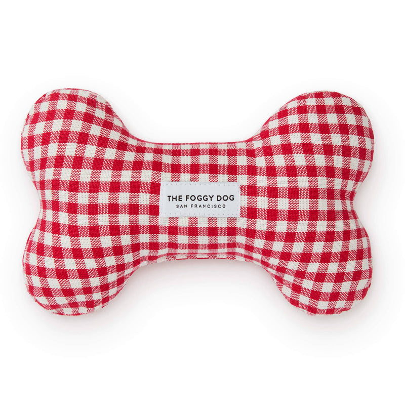 The Foggy Dog - Red Gingham Dog Squeaky Toy