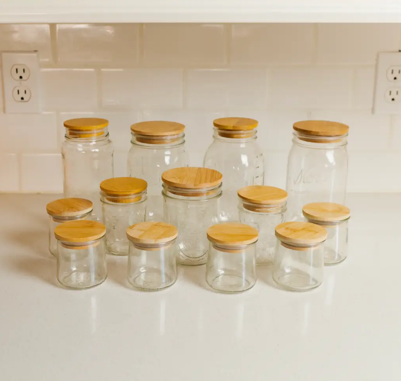 Bamboo Switch - Bamboo Mason Jar Lid | Wide Mouth | Summer Bestseller