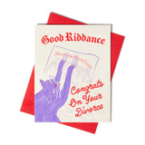 Bromstad Printing Co. - Good Riddance Divorce Cat - Risograph Card