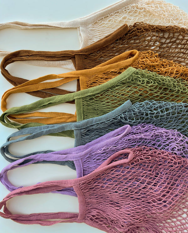 Sun Freckled Studio - French Market Bag, Reusable Grocery Bag, Mesh Produce Bag