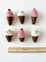 Wool Jamboree - Wool Felted Ice Cream Cone Cat Toy