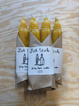 Tinned Candle - FISH STICKS - Fancy Beeswax Fish Shaped Taper Candles