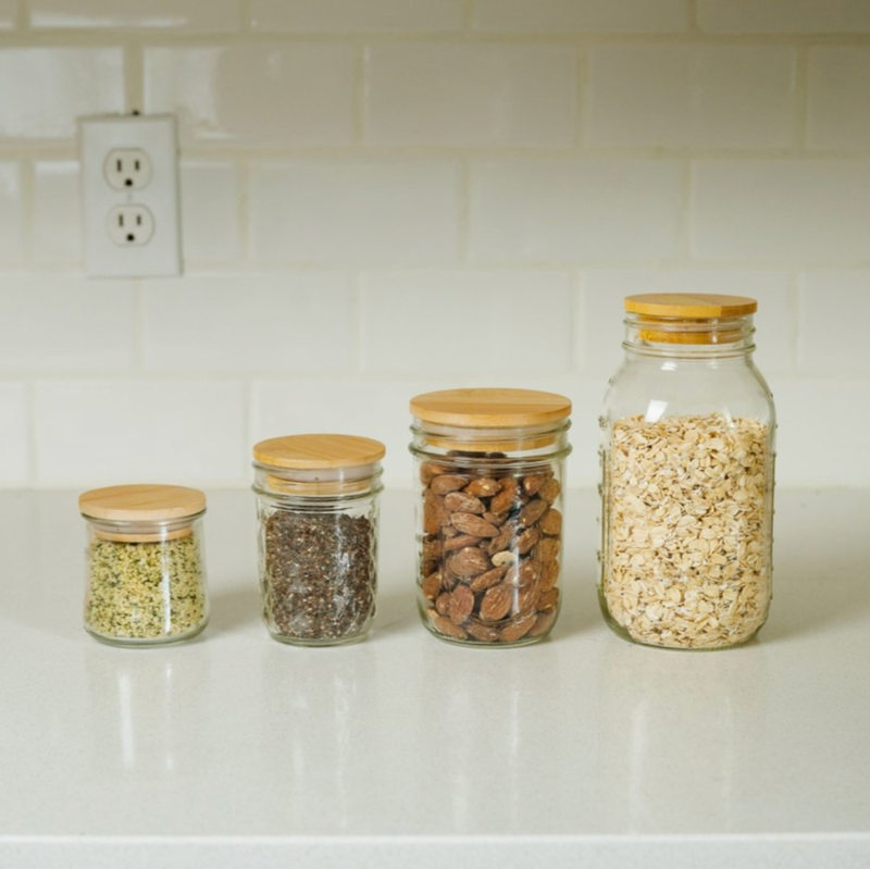 Bamboo Switch - Bamboo Mason Jar Lid | Wide Mouth | Summer Bestseller