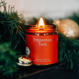 Fontana Candle Co. - Peppermint Twist Essential Oil Beeswax Jar Candle: Non-Toxic