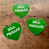 The Silver Spider - Dill Pickles Heart Sticker green restaurant deli gifts