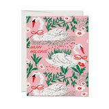 Red Cap Cards - Holiday Swans greeting card