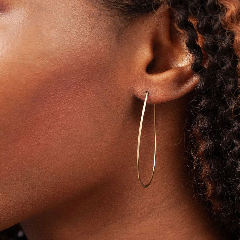 Forai - Azmera Hammered Loop Earrings in Brass